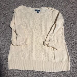 Karen Scott Light Yellow Button-Detail Sweater